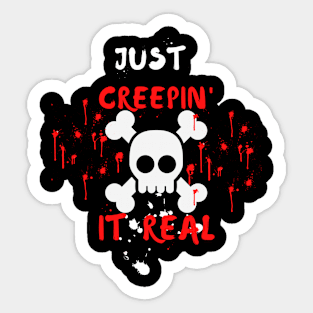 Halloween Skull & Bones, Creepy Halloween Themed, Halloween Party Sticker